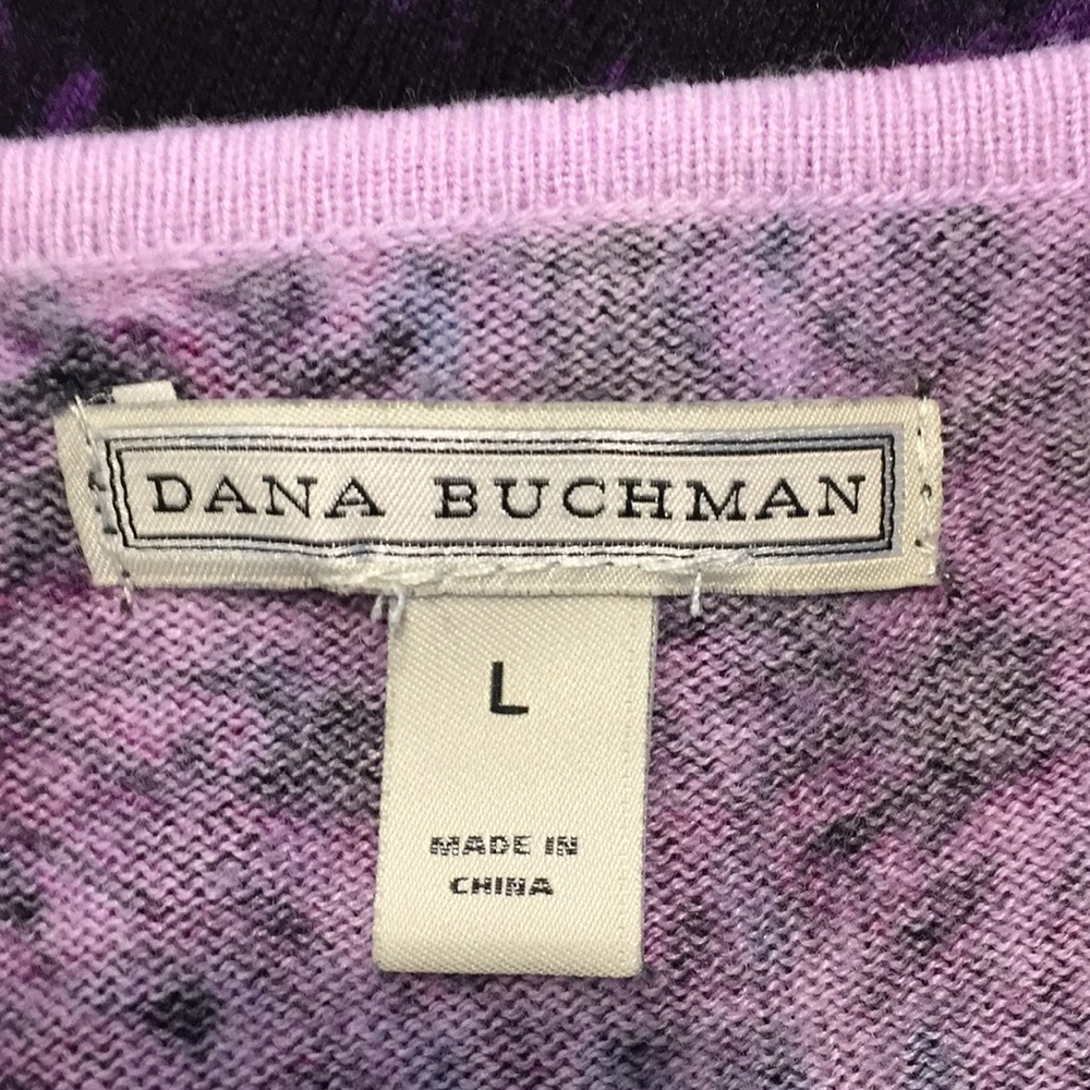 Dana Buchman black/purple sweater w keyhole neck - Picture 4 of 6